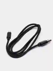 Черный кабель microUSB, Type-C, Lightning для зарядки и передачи данных