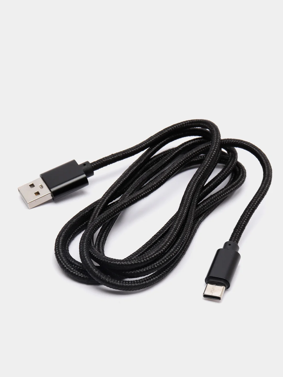 Черный кабель microUSB, Type-C, Lightning для зарядки и передачи данных