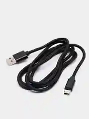 Черный кабель microUSB, Type-C, Lightning для зарядки и передачи данных