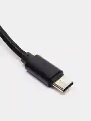 Черный кабель microUSB, Type-C, Lightning для зарядки и передачи данных