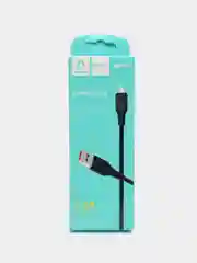 Черный кабель Denmen D01 microUSB, Type-C, Lightning быстрая зарядка, 1 м