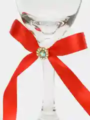 Свадебные бокалы с красным узором