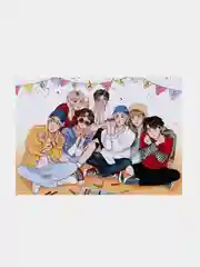 Кремовый конверт подарочный для денег с фото открыткой k-pop "BTS"