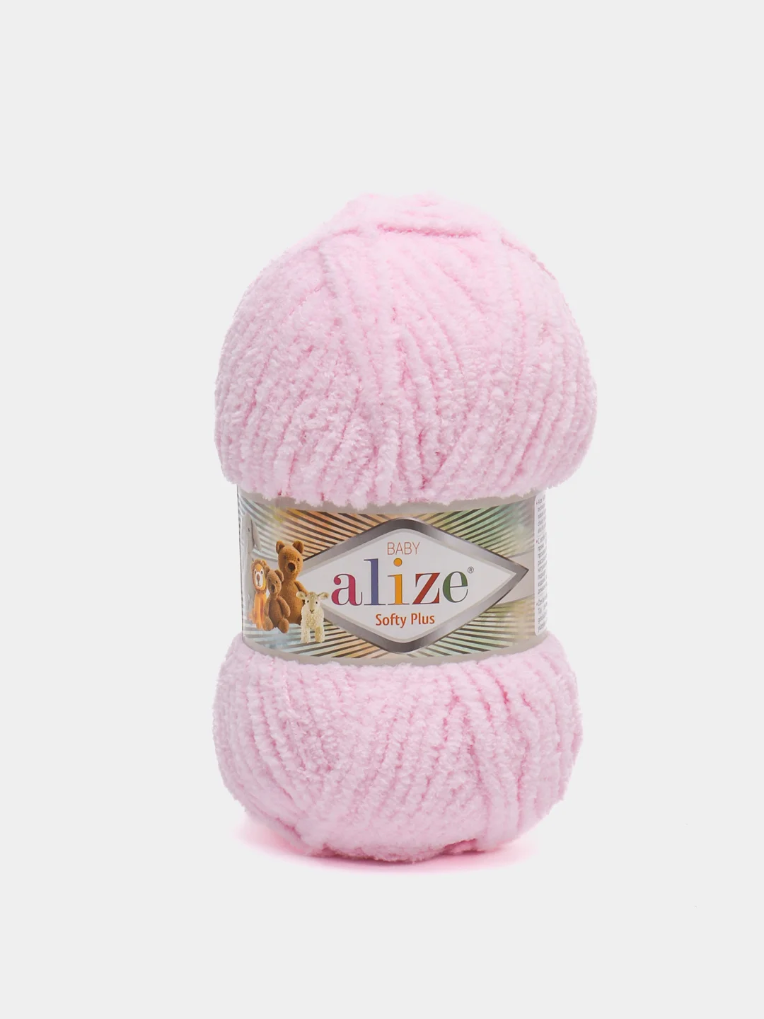 Конфетный пряжа плюшевая Alize Softy Plus, микрополиэстер, 100 г, 120 м