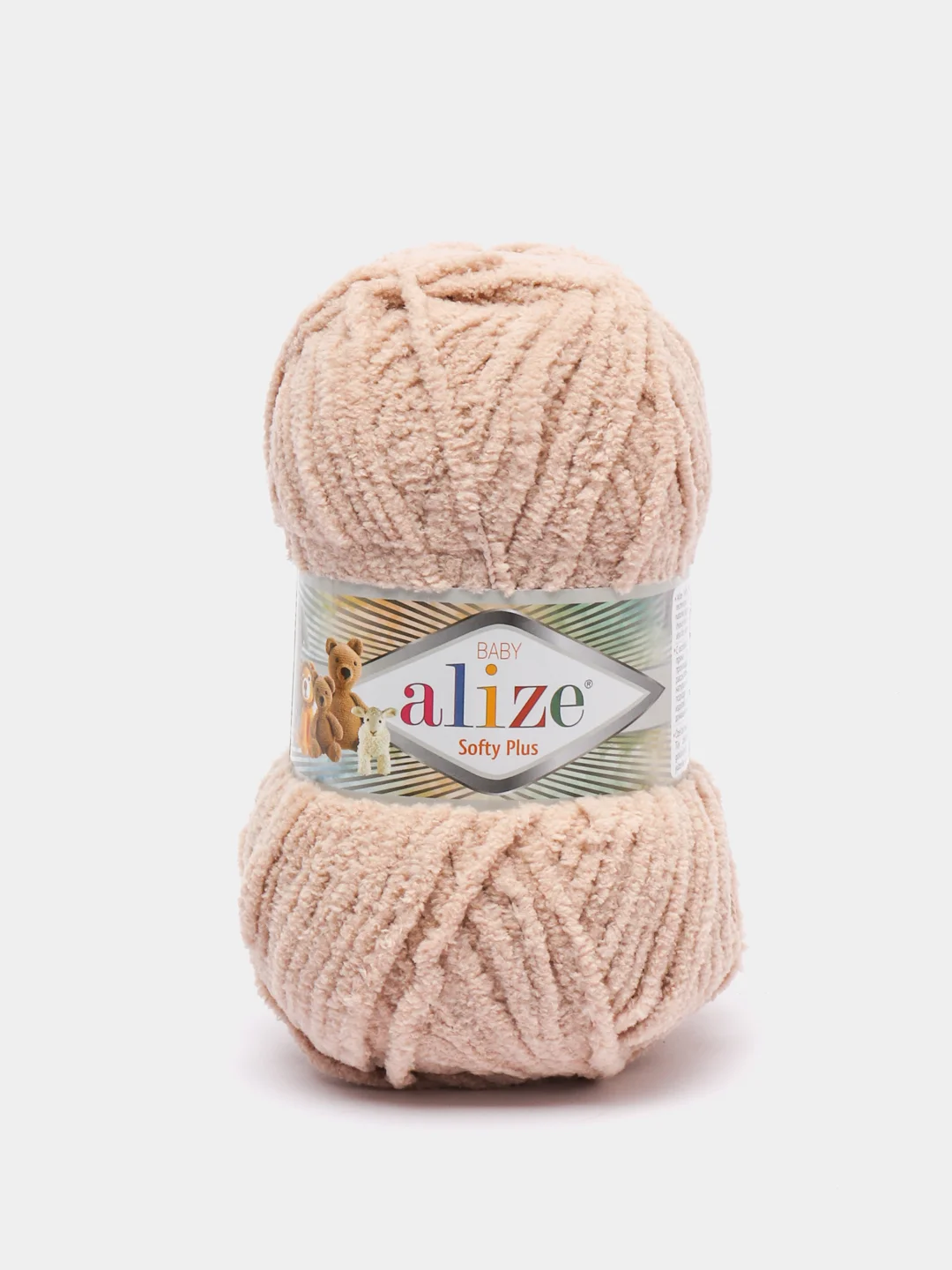 Светло-бежевый пряжа плюшевая Alize Softy Plus, микрополиэстер, 100 г, 120 м
