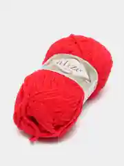 Красный пряжа плюшевая Alize Softy Plus, микрополиэстер, 100 г, 120 м