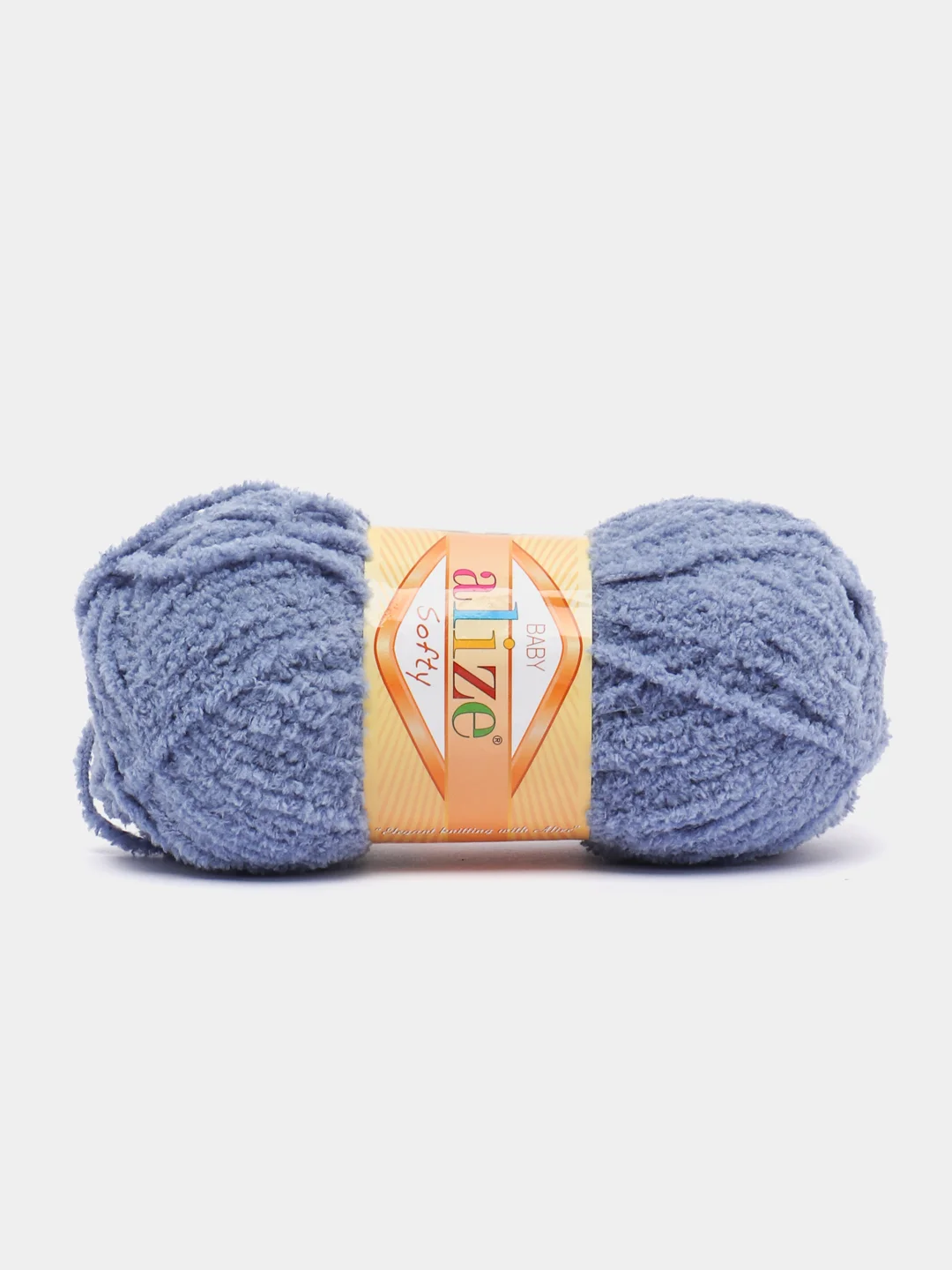 Серый пряжа плюшевая Alize Softy, микрополиэстер, 50 г, 115 м