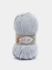 Серый металлик пряжа плюшевая Alize Softy Plus, микрополиэстер, 100 г, 120 м