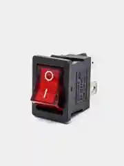 Переключатель KCD1-201N-4-C3 R/4P on-off красный, 6A 250VAC, 4 контакта, с подсветкой
