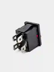 Переключатель KCD1-201N-4-C3 R/4P on-off красный, 6A 250VAC, 4 контакта, с подсветкой