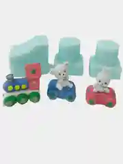 Силиконовая форма молд для шоколада "Паровозик, мишка, зайка"