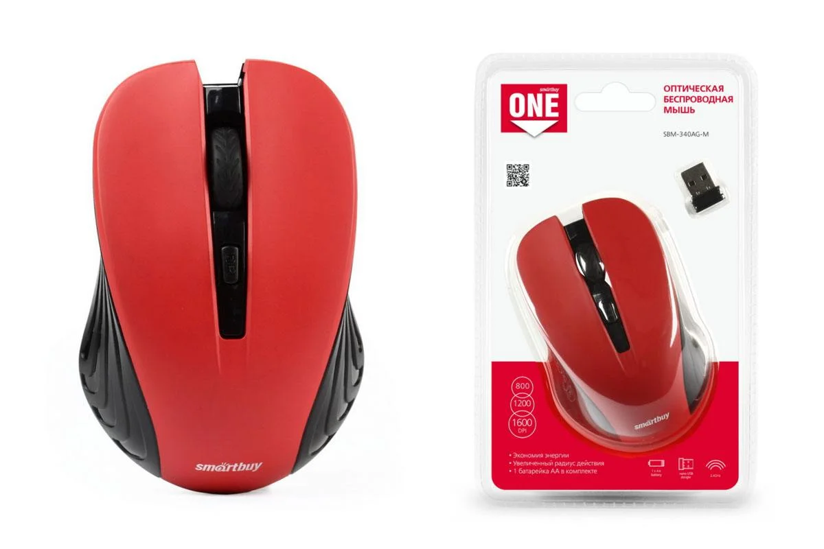 Белый мышь компьютерная Smartbuy ONE, беспроводная