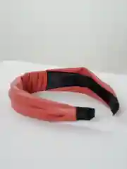 Коралловый кожаный ободок