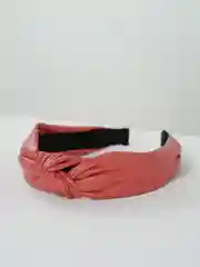 Коралловый кожаный ободок