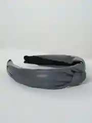 Угольный кожаный ободок