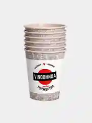 Набор бумажной посуды "Vinoвница торжества" 6 тарелок, 6 стаканов, 1 гирлянда