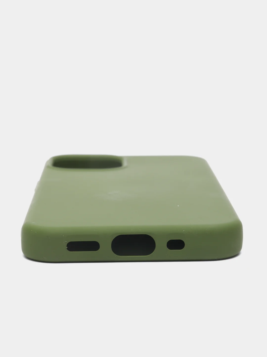 Зеленый чехол Apple iPhone 12 mini (5.4") silicone case силиконовый с закрытым низом бархат внутри