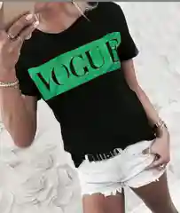 Черный футболка женская с принтом "Vogue"