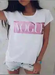 Розовый футболка женская с принтом "Vogue"