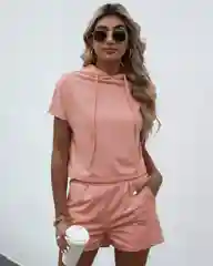 Женский костюм с шортами и толстовка с капюшоном