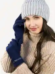 Синий перчатки женские кашемировые, сенсорные