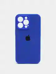 Синий чехол Silicone Case для iPhone 13 Pro, с защитой камеры, закрытый низ