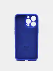 Синий чехол Silicone Case для iPhone 13 Pro, с защитой камеры, закрытый низ