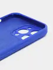 Синий чехол Silicone Case для iPhone 13 Pro, с защитой камеры, закрытый низ