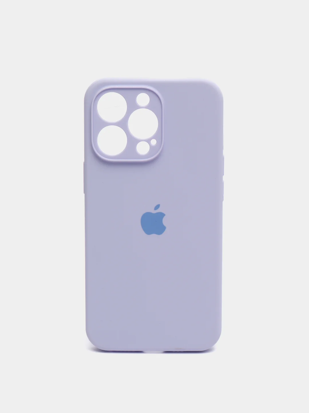 Светло-синий чехол Silicone Case для iPhone 13 Pro, с защитой камеры, закрытый низ