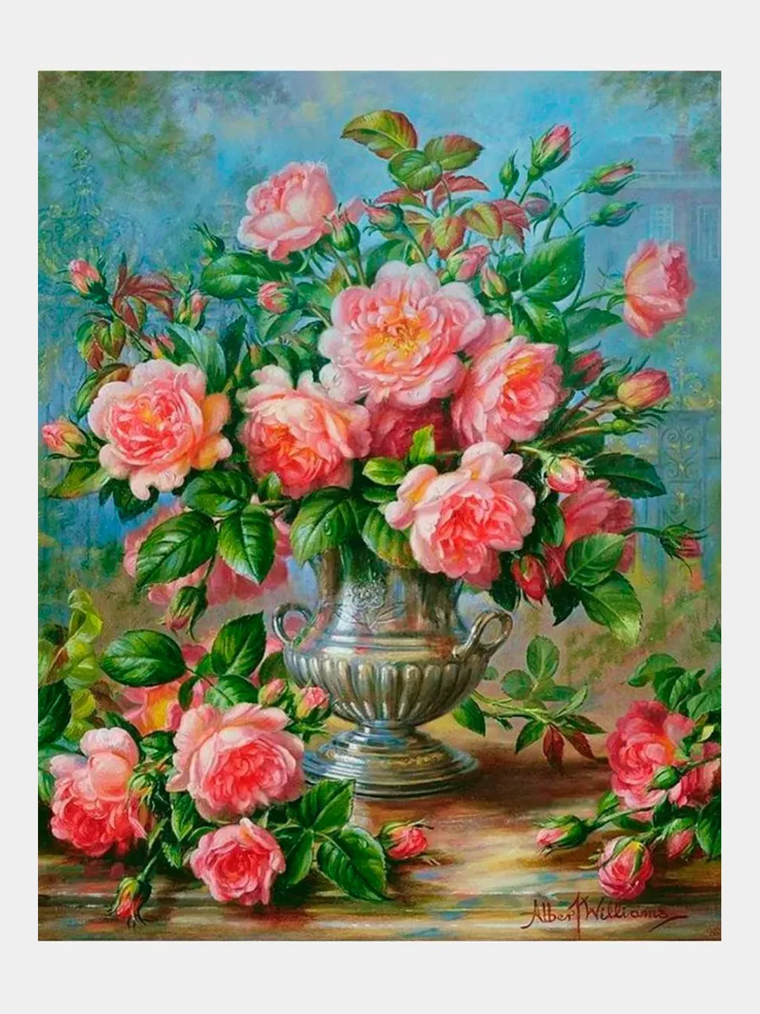 Конфетный алмазная мозаика "Цветы" без подрамника, 30х40 см