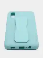 Бирюзовый чехол Samsung Galaxy A02, Самсунг Галакси А02 силиконовый рифленый с подставкой