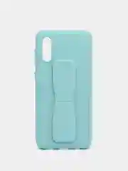 Бирюзовый чехол Samsung Galaxy A02, Самсунг Галакси А02 силиконовый рифленый с подставкой