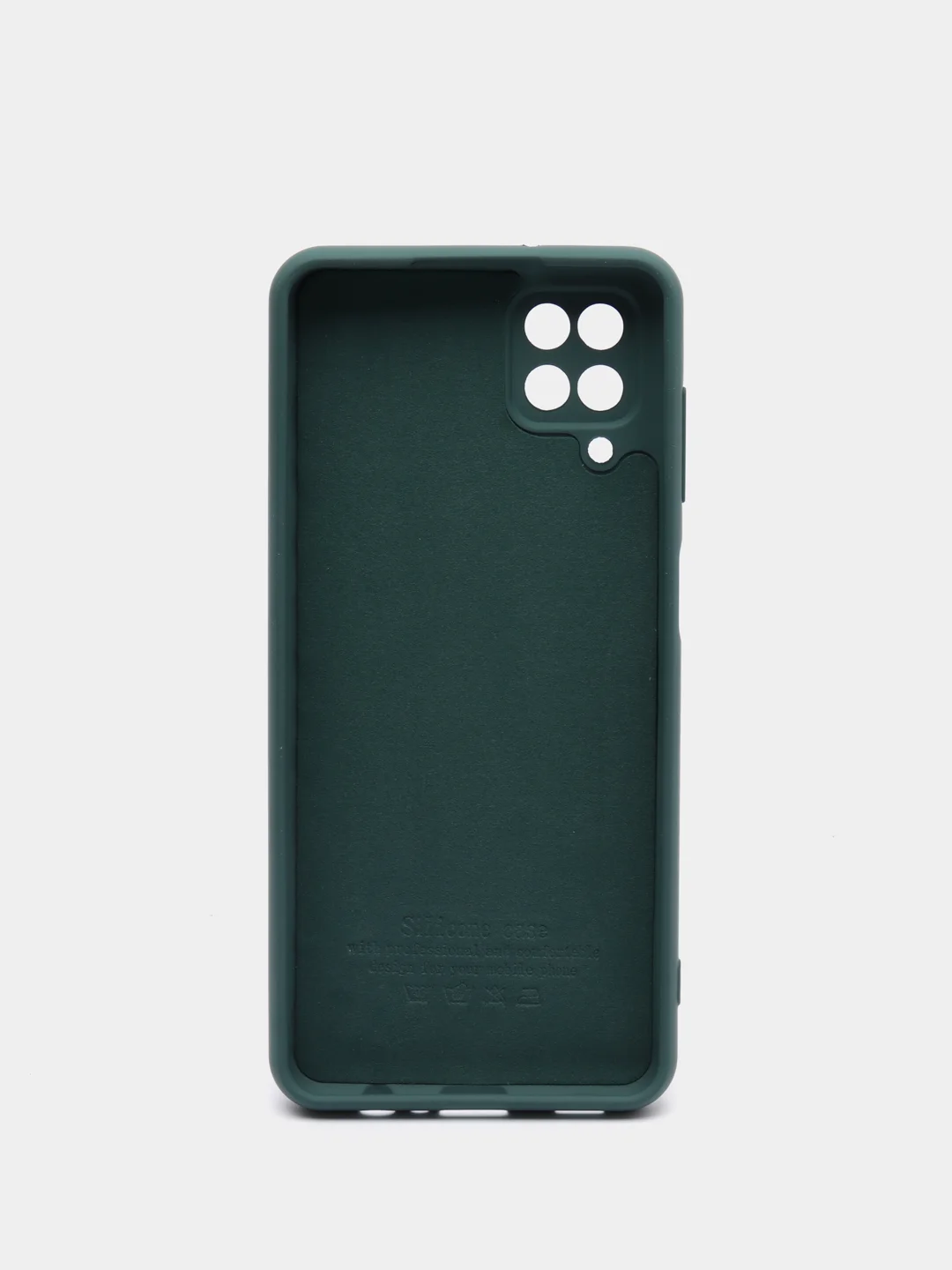 Тёмно-зелёный чехол Silicone Cover для Samsung Galaxy A12 / M12 силиконовый