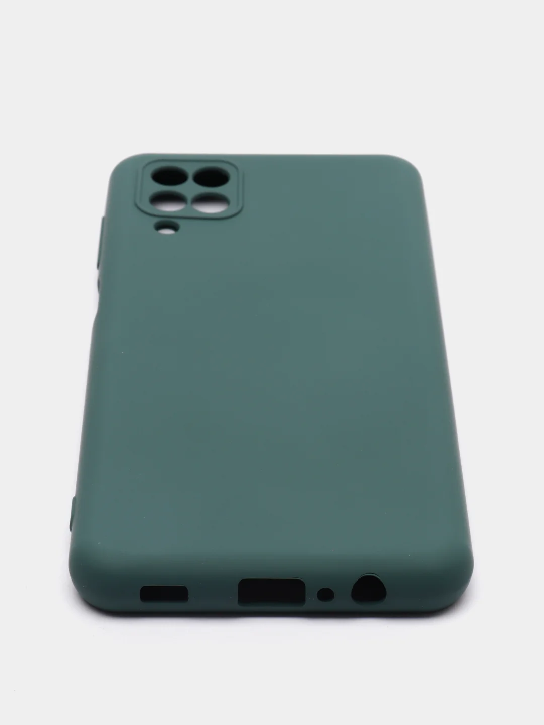 Тёмно-зелёный чехол Silicone Cover для Samsung Galaxy A12 / M12 силиконовый