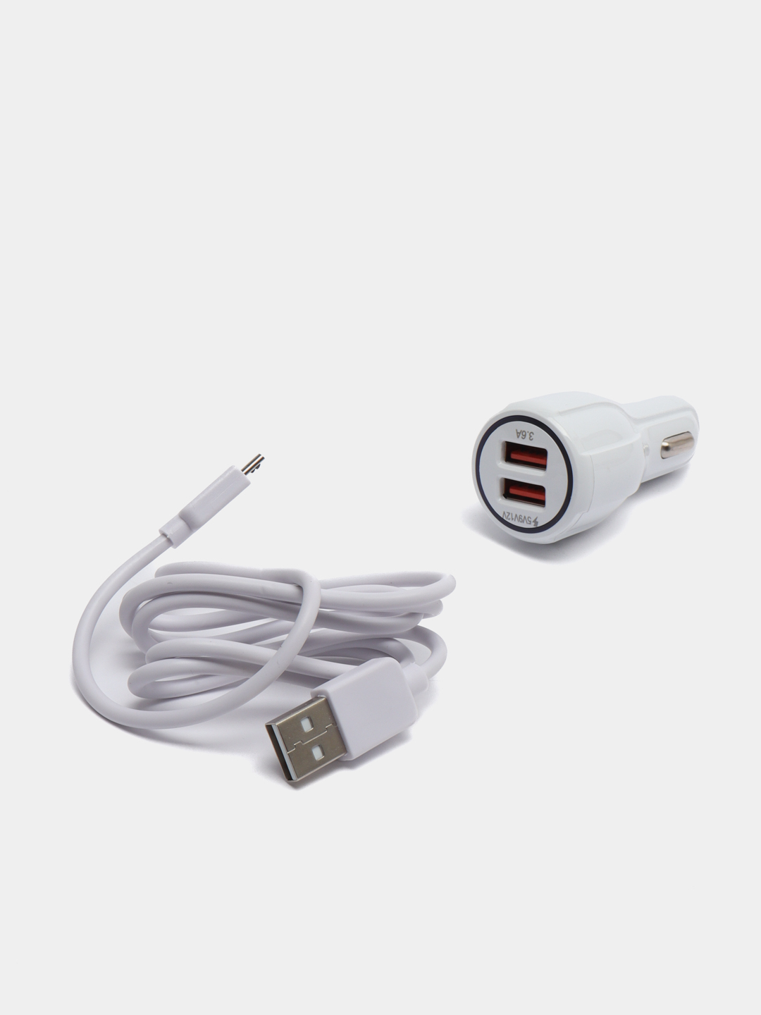 Автомобильное зарядное устройство, QC3.0, 2 USB, 3.6 А, с кабелем micro USB  купить по цене 202.3 ₽ в интернет-магазине Магнит Маркет