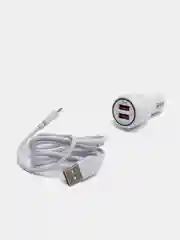 Автомобильное зарядное устройство, QC3.0, 2 USB, 3.6 А, с кабелем micro USB