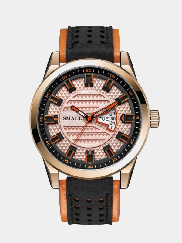 Оранжевый часы наручные мужские Smael SL-9120