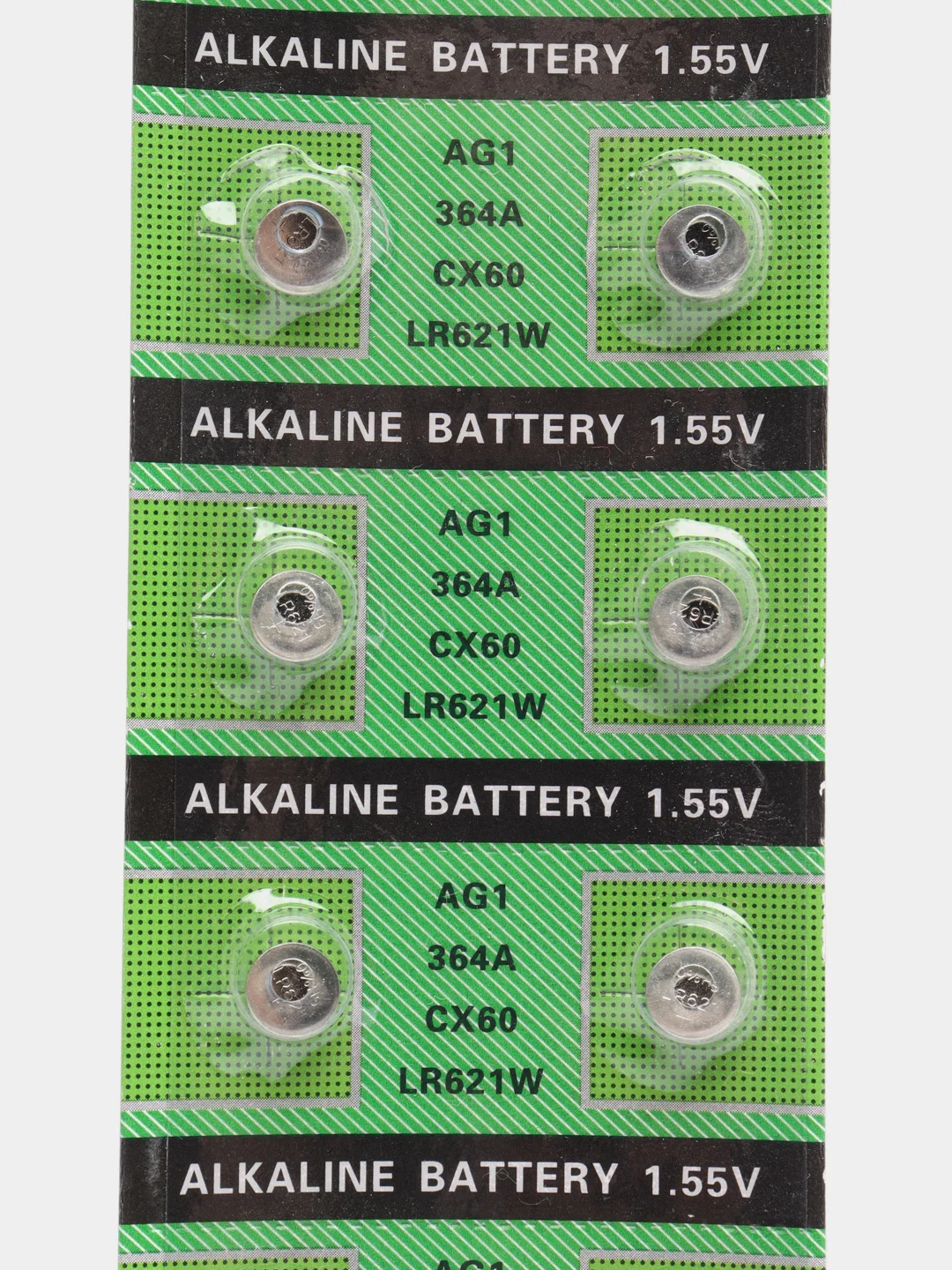 Батарейки алкалиновые AG1 10 штук (LR621, LR60, 364A, CX60, SR621SW, LR621W)