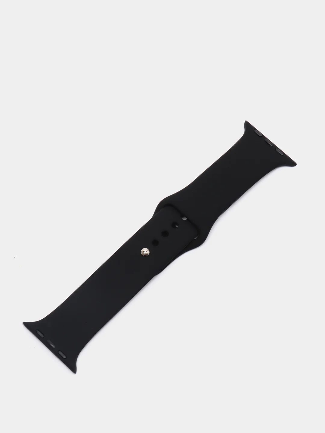 Черный силиконовый ремешок для Apple Watch 3, 4, 5, 6, 7 SE на 38/40 и 42/44