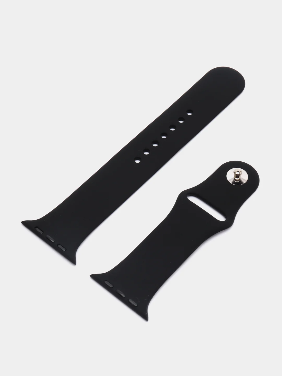 Черный силиконовый ремешок для Apple Watch 3, 4, 5, 6, 7 SE на 38/40 и 42/44