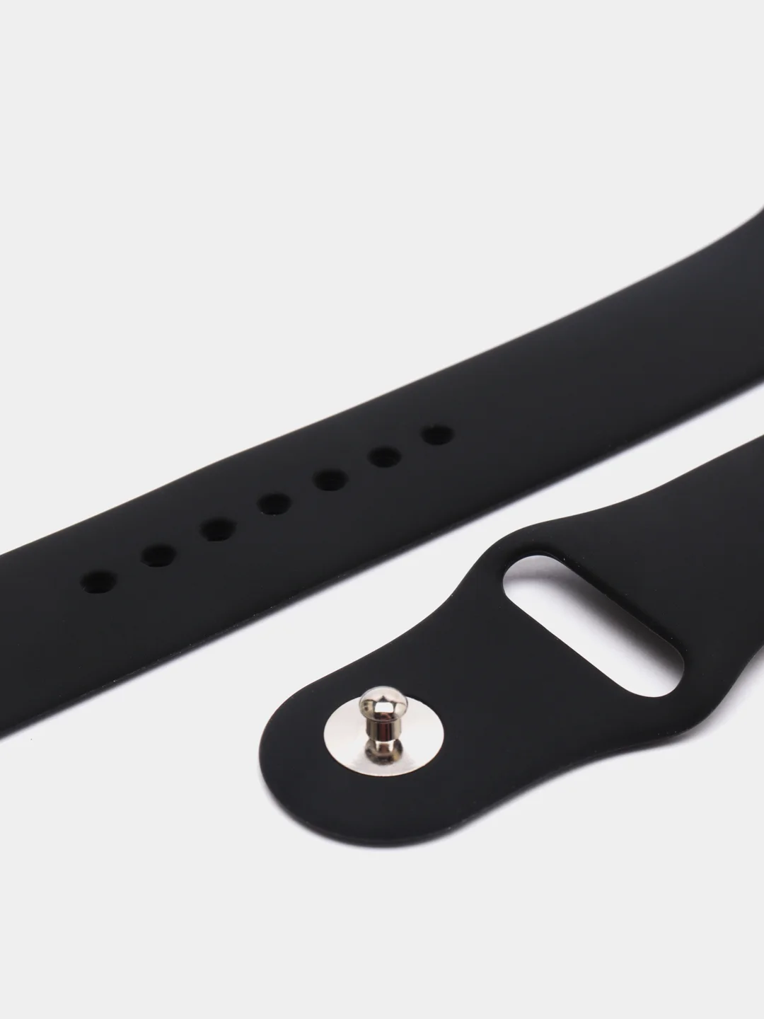 Черный силиконовый ремешок для Apple Watch 3, 4, 5, 6, 7 SE на 38/40 и 42/44