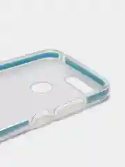 Голубой чехол силиконовый прозрачный, с цветной вставкой, для Honor Y6 Prime 2018 / Honor 7A Pro