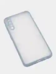 Синий меланж чехол Samsung Galaxy A50 / A50s / A30s, пластиковый, матовый с цветными кнопками