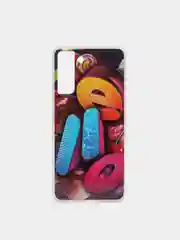 Голубой чехол для Samsung G991F/S21 силиконовый с рисунком