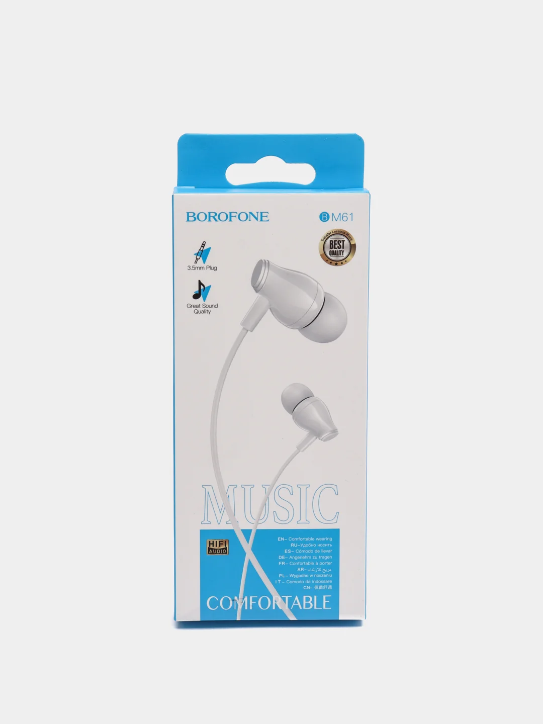 Белый наушники BOROFONE BM61 Wanderer 3,5mm