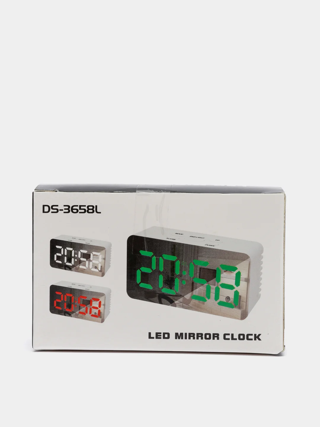 Красный часы зеркальные электронные настольные DS- 3658L зеленый/красный/белый свет