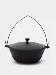 Черный казан чугунный Камская Посуда, с дужкой, с алюминиевой крышкой, 3 л, к31д
