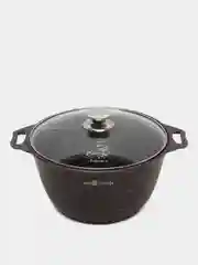 Кастрюля со стеклянной крышкой "Marble Induction", кофейный мрамор, 4 л