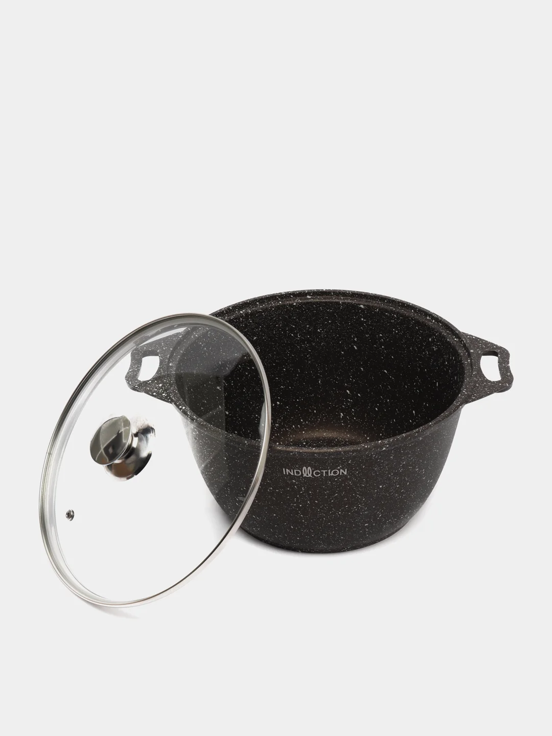 Кастрюля со стеклянной крышкой "Marble Induction", кофейный мрамор, 4 л