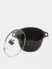 Кастрюля со стеклянной крышкой "Marble Induction", кофейный мрамор, 4 л
